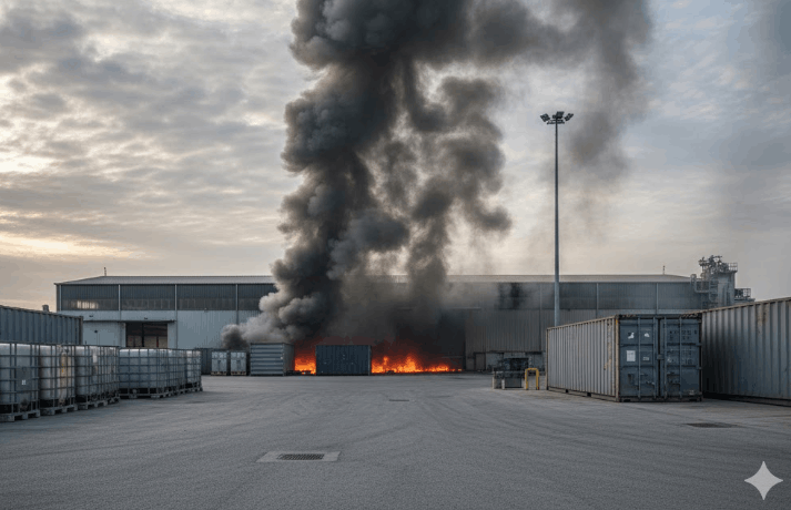 incendio al deposito di rifiuti speciali a settimo milanese